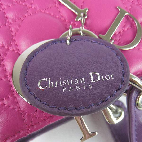 Christian Dior 6018 Color Matching Lambskin Shoulder Bag-Peach Red - Click Image to Close